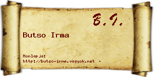 Butso Irma névjegykártya